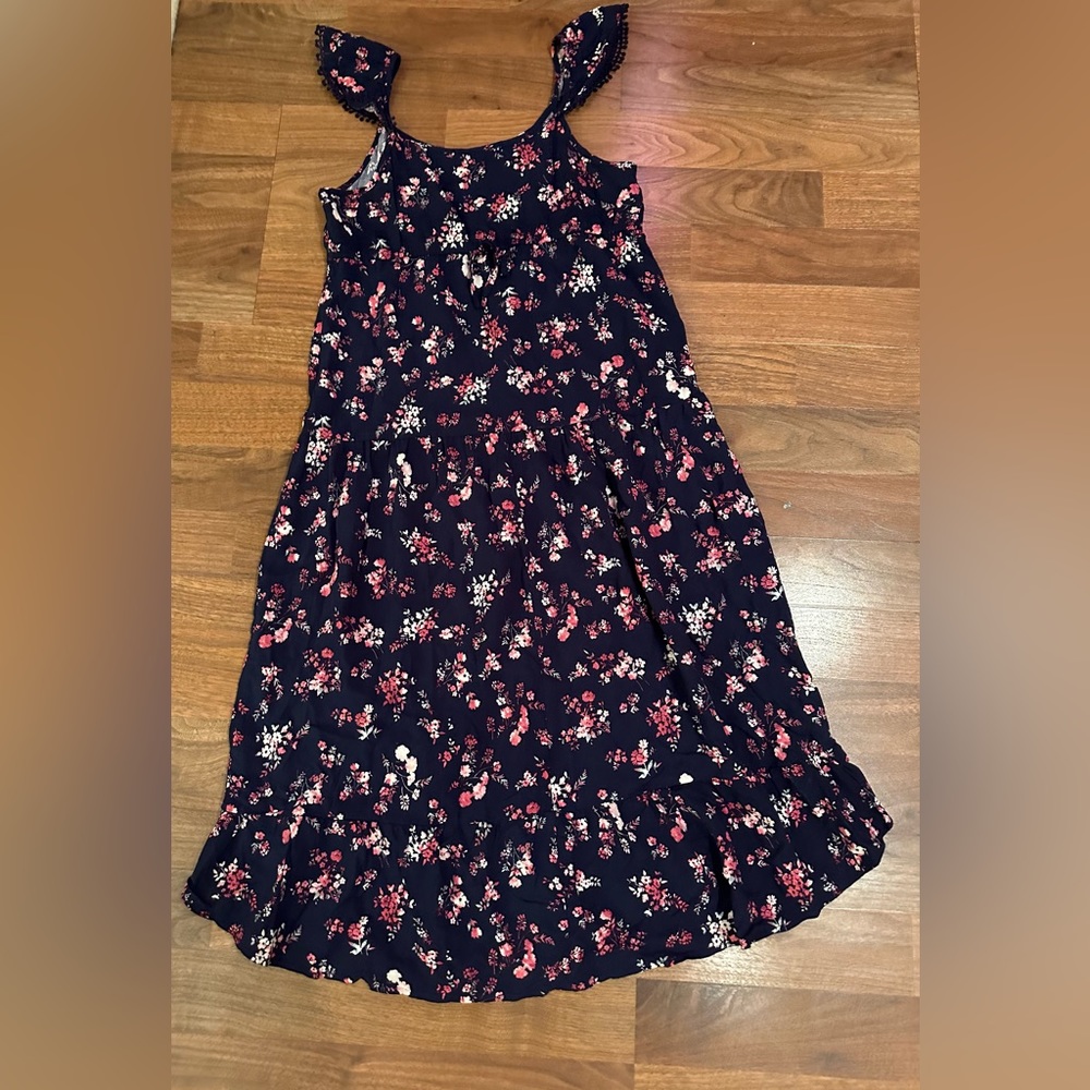 Blue floral, maxi, dress, girls size XL